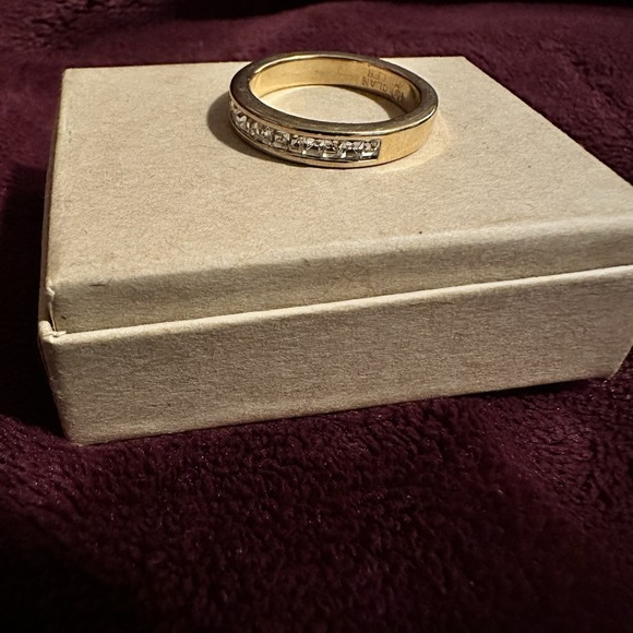 Nolan Miller Gold Tone Channel Set CZ Band Ring • Vintage 7.75 - Picture 6 of 7